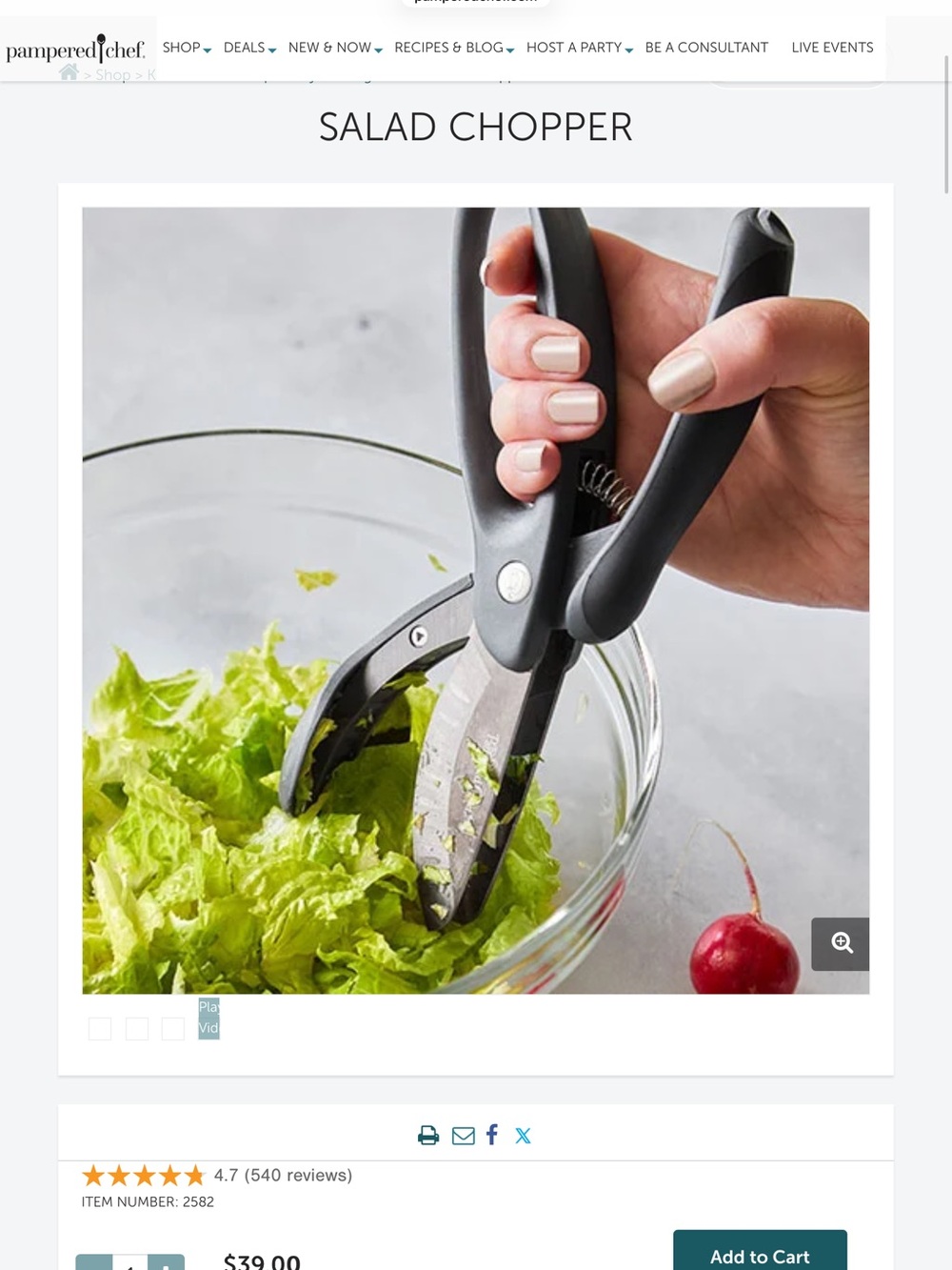 Pampered Chef Salad Chopper